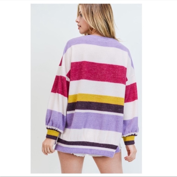 25. 🆑 Soft Striped Brushed Top - Picture 4 of 5